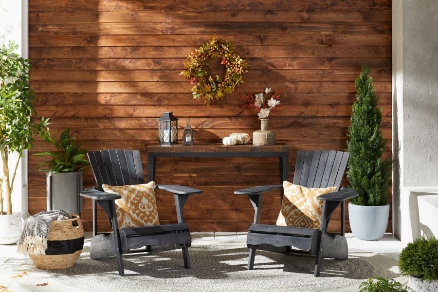 Patio Furniture with Fall Wreath