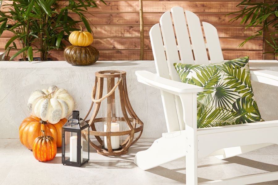 Patio Decor with Pumpkins