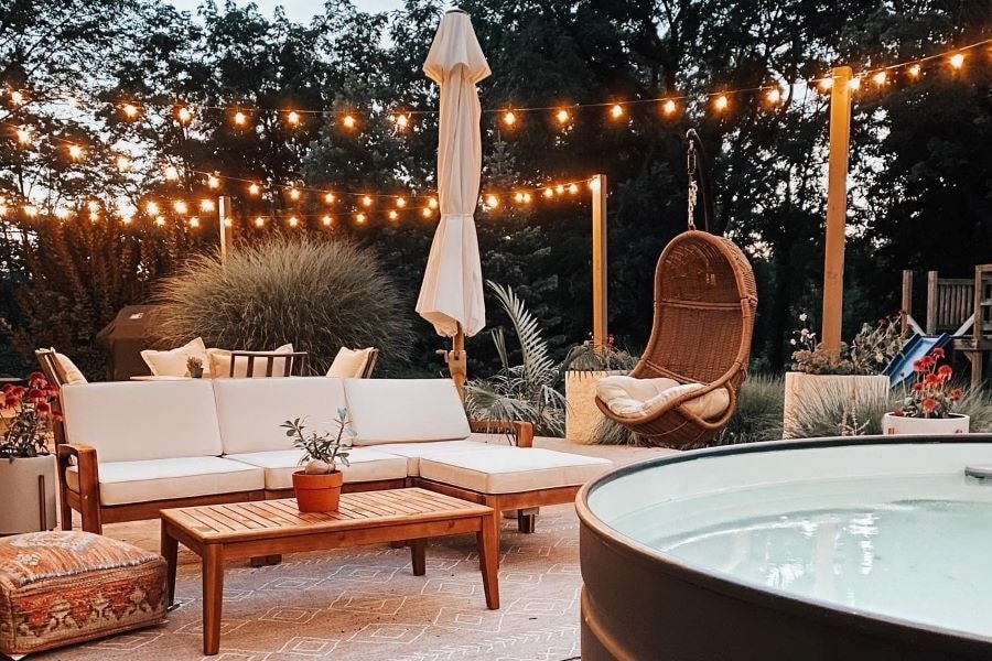 Back Yard with Hot Tub