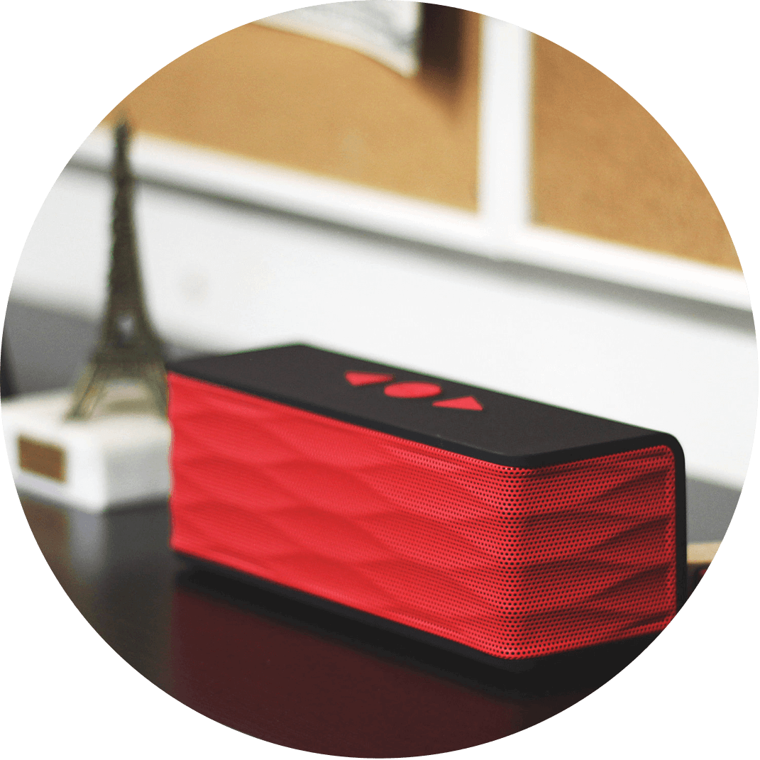Best Bluetooth Speakers for Christmas A red bluetooth speaker that is a great Christmas gift idea