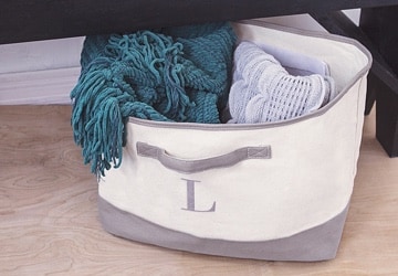 Monogrammed laundry bag with handles