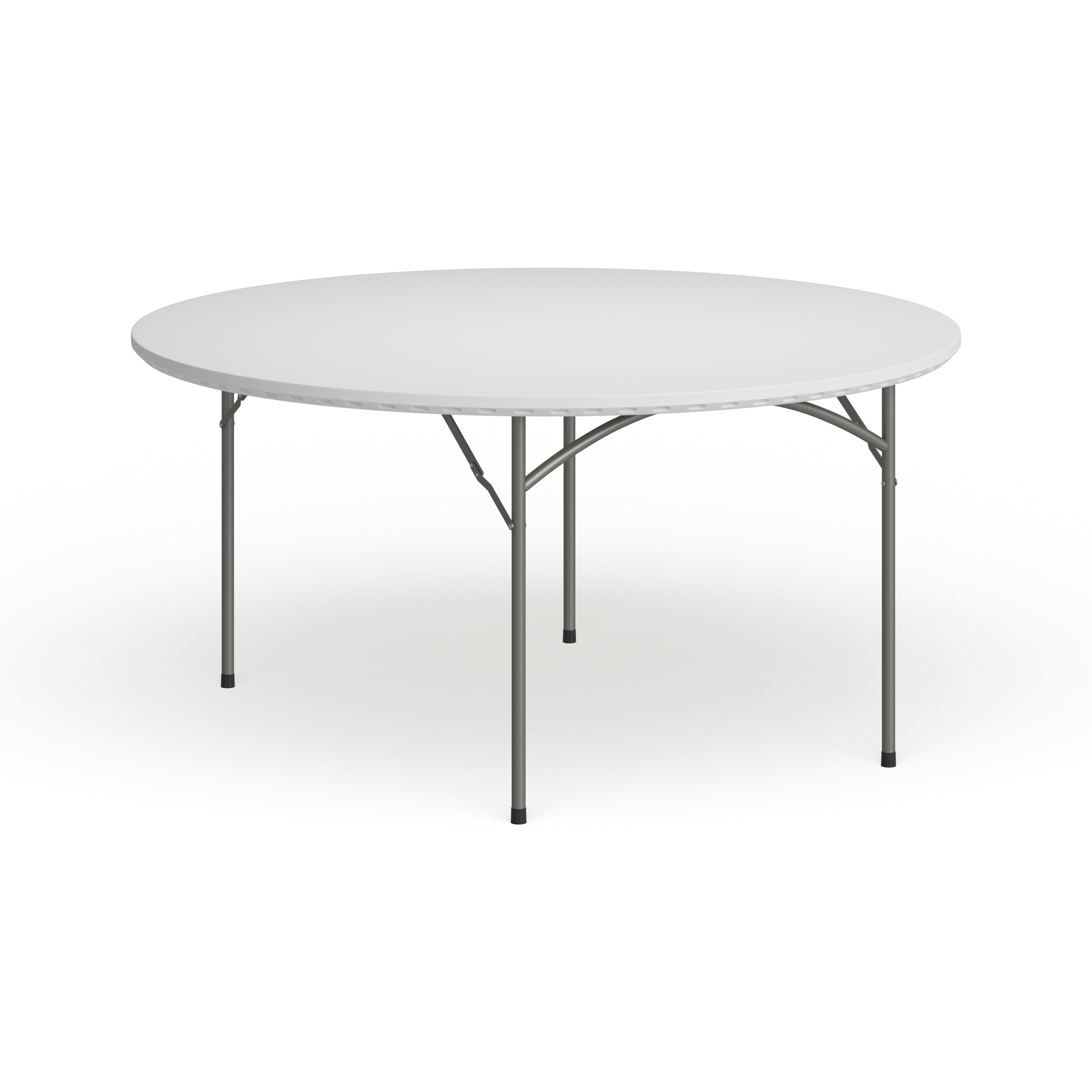 60" Round Granite White Plastic Event and Party Folding Table Bed