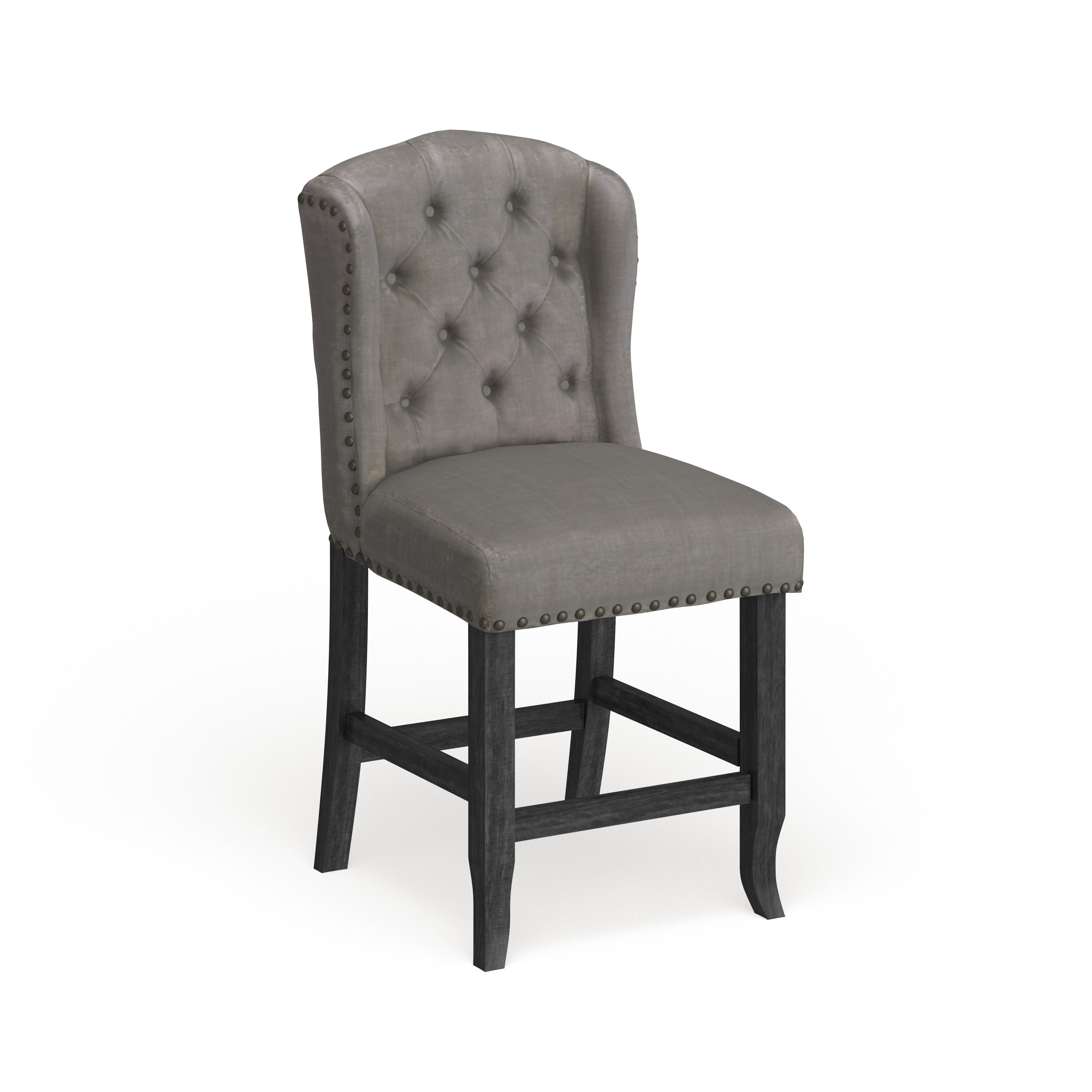 Tays Rustic Linen Tufted Counter Height Stools (Set of 2) by Furniture