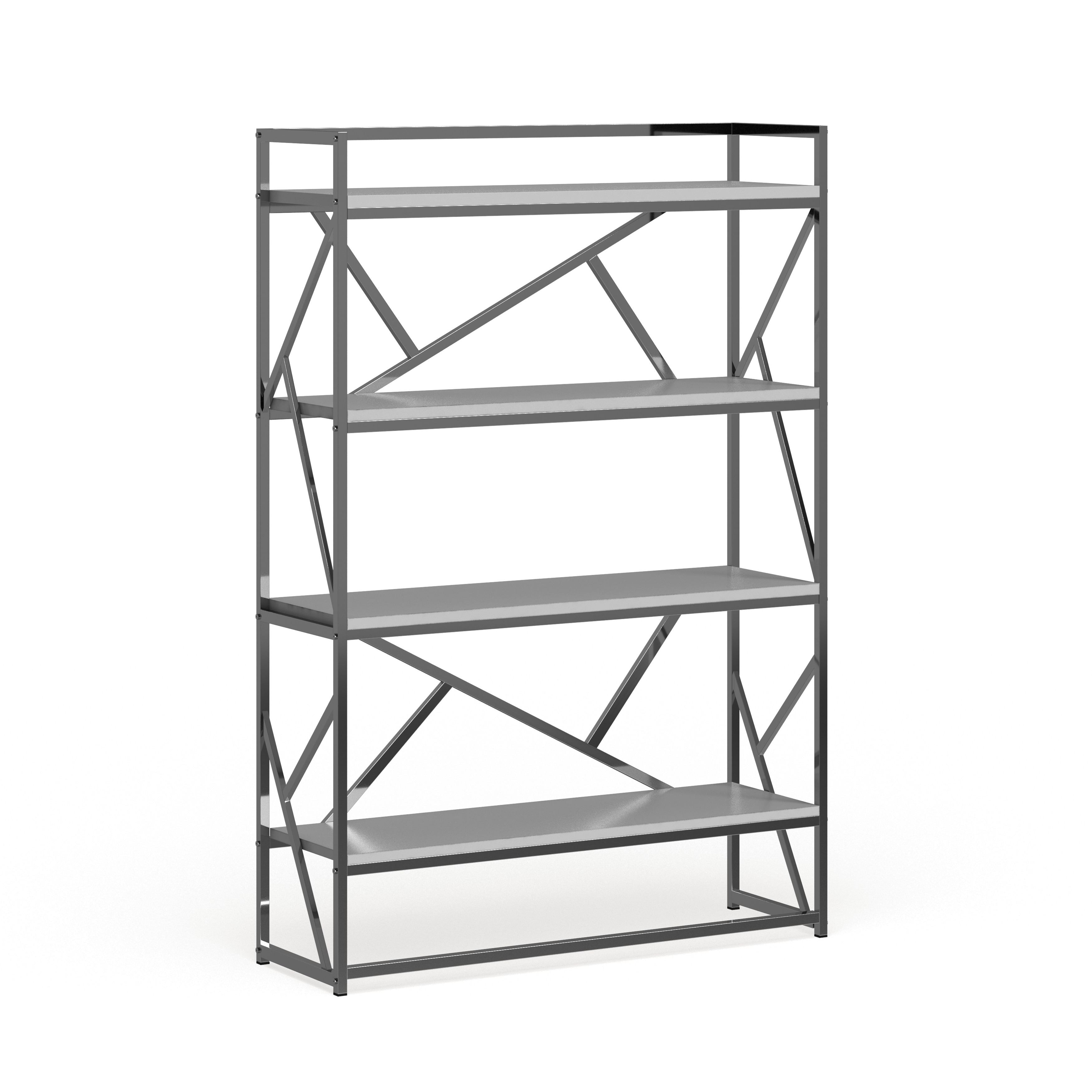 Furniture of America Kosh Modern Metal Open Back 4-shelf Bookcase
