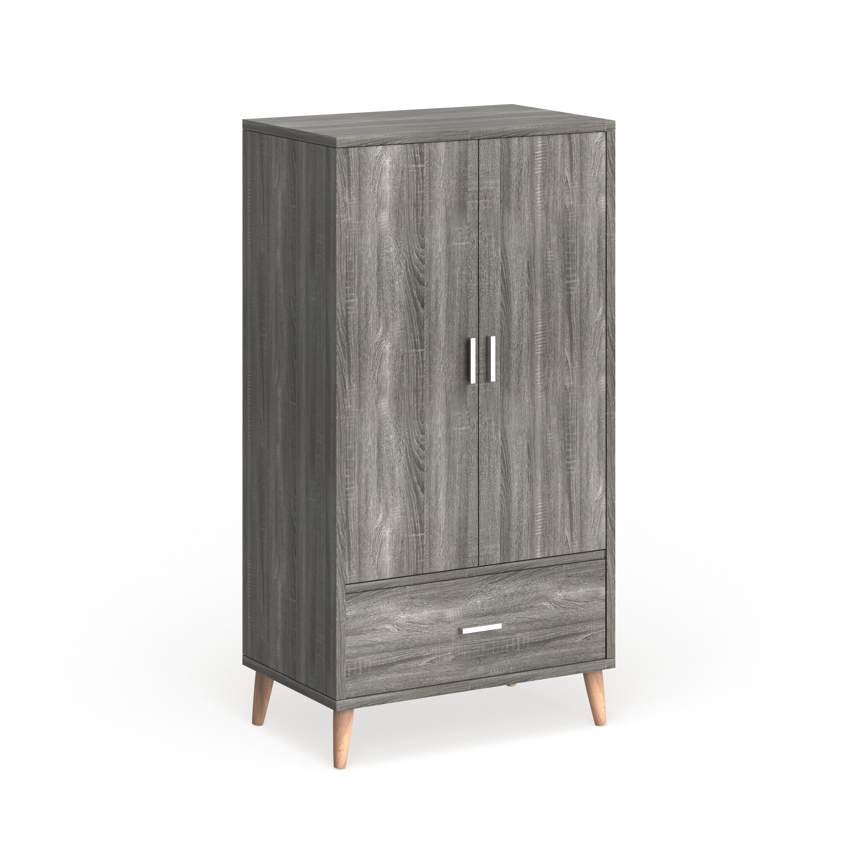 Wardrobe Grey Sonoma 90x50x200 cm Engineered Wood – Modernique